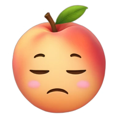 Sad peach sticker