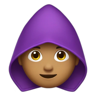 boy with a purple triangular hood style hat sticker