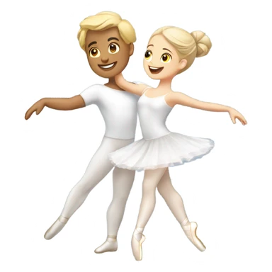 Ballet couple Dancing, boy white and girl white sticker