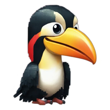 Pixelated excited toucan with the word HYPE under it sticker