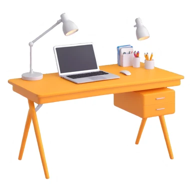 A desk, hand drawn style sticker