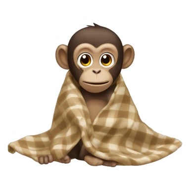 monkey wearing a blanket ￼ sticker