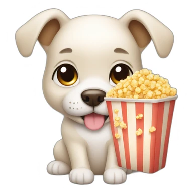 cute dog with popcorn sticker