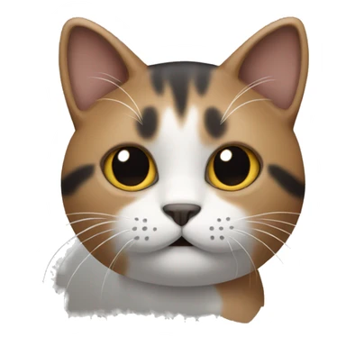 Cat with 3 colors, brown, grey and black sticker