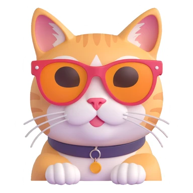 a cat wearing sunglasses sticker