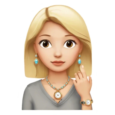 blonde with jewelry and watch sticker