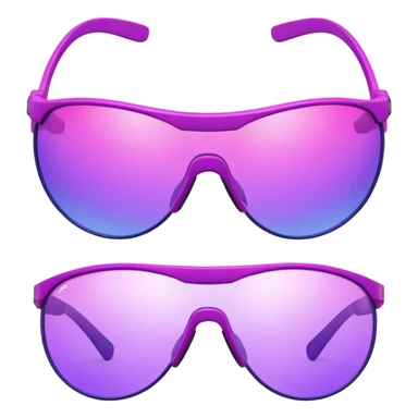 pink and purple two-tone shield visor glasses, color transition, Y2K style sticker