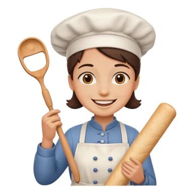 baker with rolling pin sticker