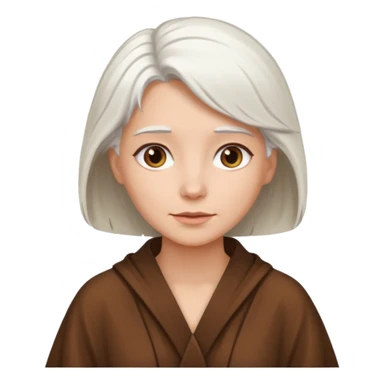 white haired woman in brown robe sticker