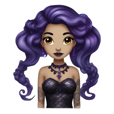 goth mermaid hime girl sticker