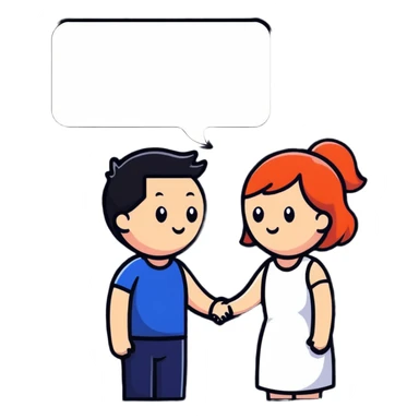 couple embracing with speech bubble saying tumse sticker