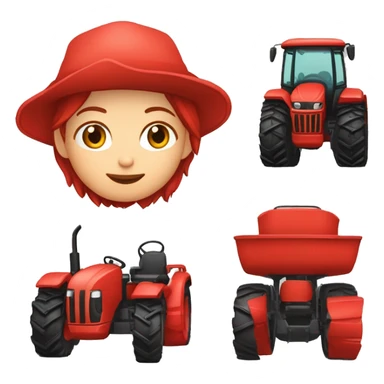 Grüner traktor mit roten felgen darin sitzt mädchen mit roten haaren und sagt hopperla sticker