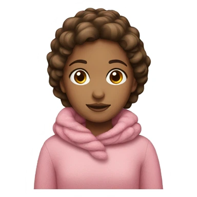 pink christmas cozy girl with brown hair sticker