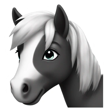 Cute black and white pony sticker