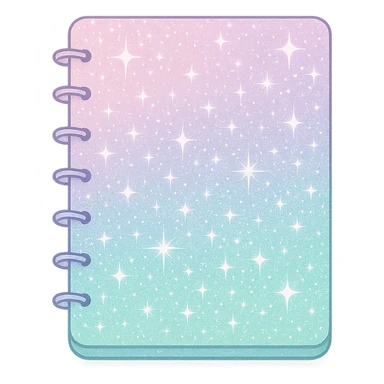 sparkly pastel notebook sticker