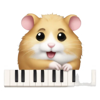 hamster plays piano sticker
