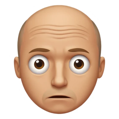 balding man in fisheye lense stressing out sticker