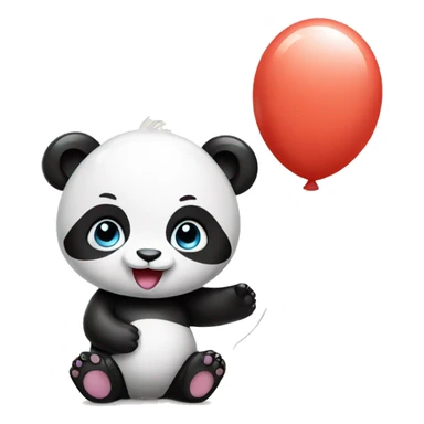 Baby panda with balloon sticker