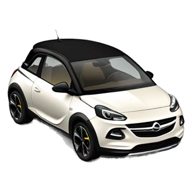opel adam rocks in off white with black top and big sliding roof from the front  sticker