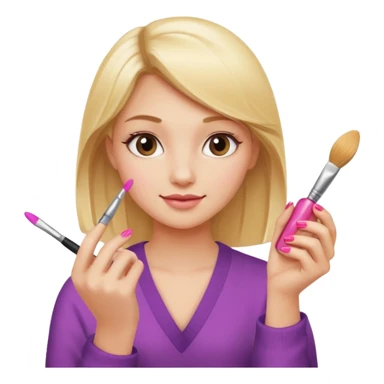 Blondie girl making nails sticker