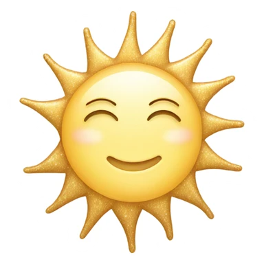 Sparkly glossy beige crescent sun sticker