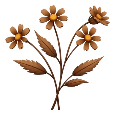 sprigs of brown flowers sticker