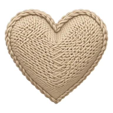 Knitted beige heart sticker