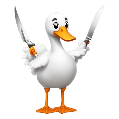 silly goose with knife sticker