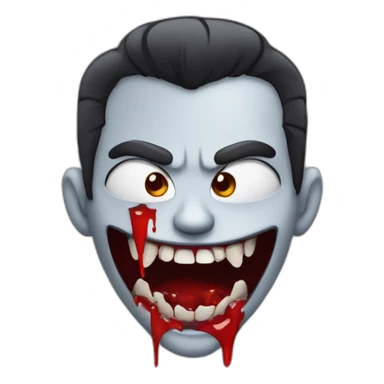 A vampire with sharp teeth dripping blood sticker