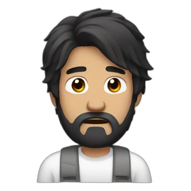 Bearded man with black hair crying sticker