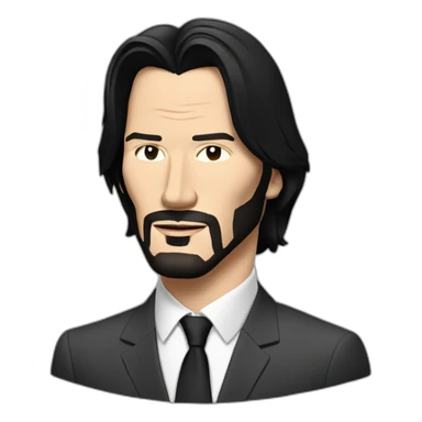 Portrait of Keanu Reeves wearing a suit sticker