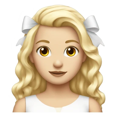 blonde girl with white bow in her hair  sticker