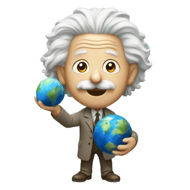 albert einstein holding earth in his hand sticker