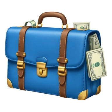 BLUE briefcase AND MONEY sticker