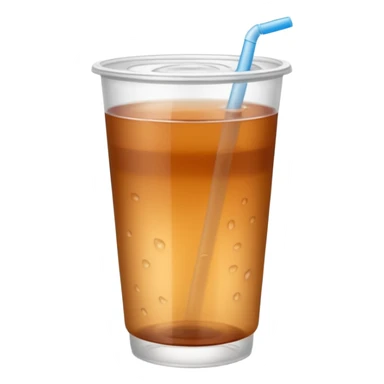 Open plastic cup with cold brown mate tea, No straw! sticker
