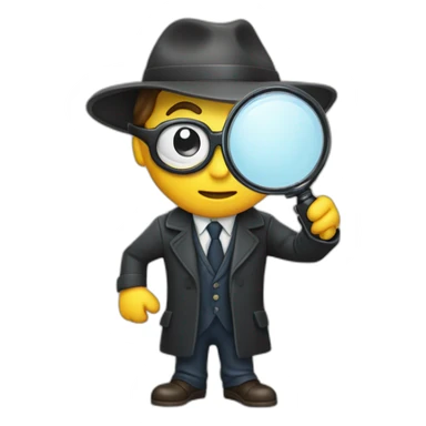 detective with magnifying glass sticker