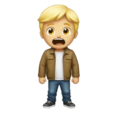 blond boy scared flahslight sticker