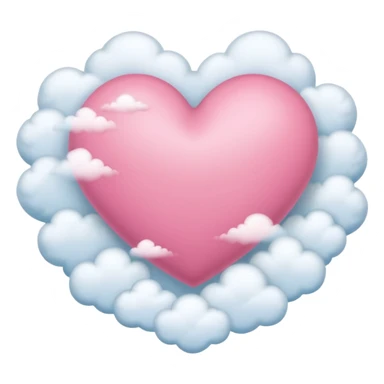 pink heart with clouds around it sticker