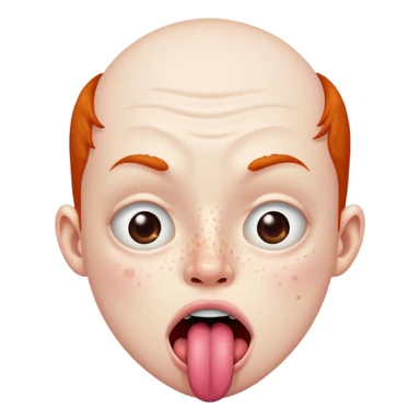 ugly 🥺👀 emoji with tongue out sticker