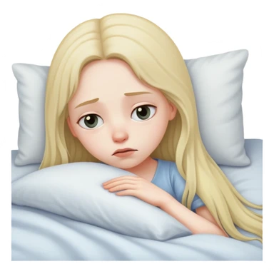 Sad girl in bed sticker