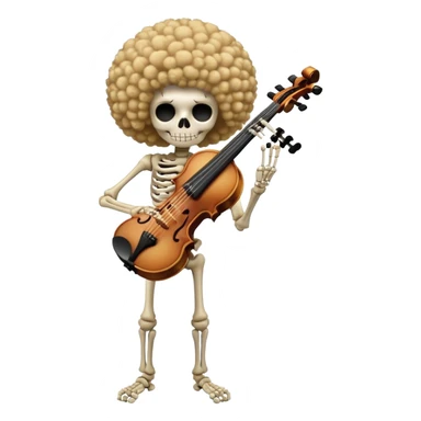 Brook skeleton musician with afro and violin, One Piece sticker