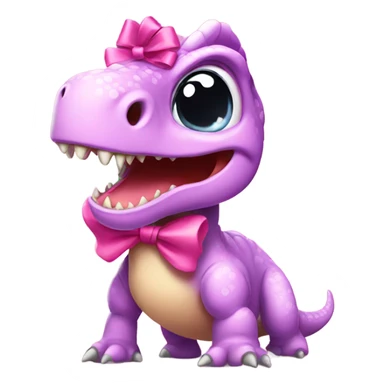 Dinosaur wearing pink bow  sticker