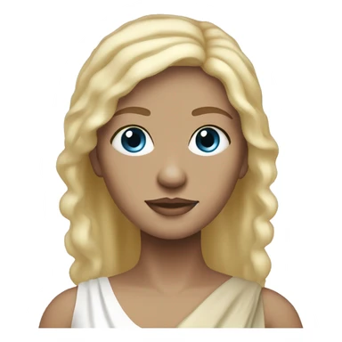 white ancient greek woman babybump blue eyes blond hair sticker