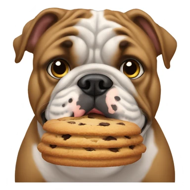  bulldog ingles eat cookie sticker