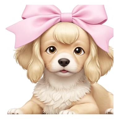 blonde dog with pink bow sticker