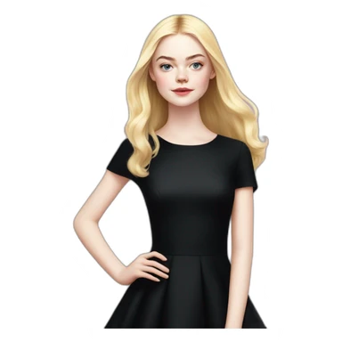 elle fanning in a black dress sticker