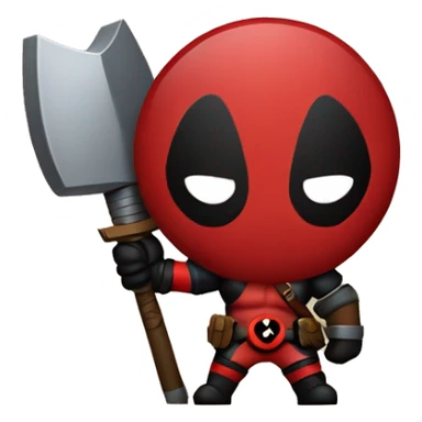 Deadpool holding Viking shield sticker