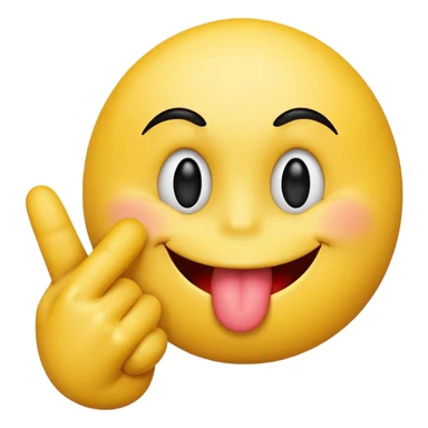 Smiley with Kissing mouth that Shows his middle Finger  sticker