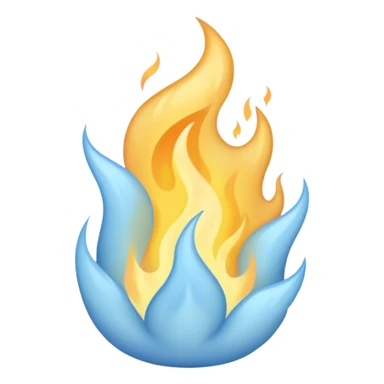 pastel blue and pastel yellow flame emoji sticker