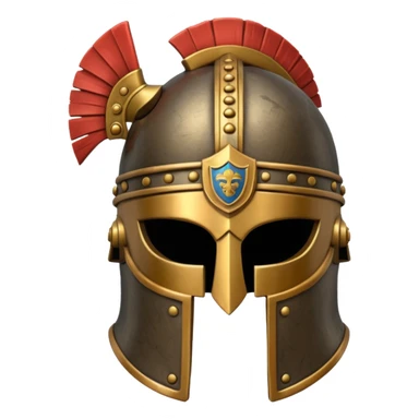 An emoji of an ancient Roman gladiator's helmet with a crest. sticker